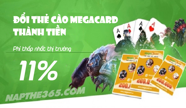 Đổi thẻ  Megacard thành tiền mặt với chiết khấu cực khủng