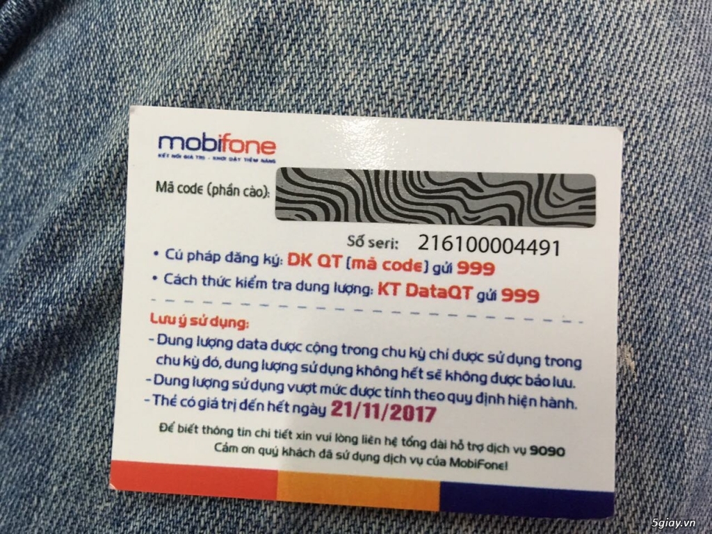Thẻ cào Mobifone, thông tin thẻ cào Mobifone